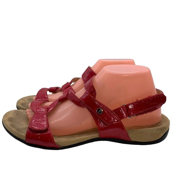 Vionic Sandals Women's Sz 9 Red Slip On Comfort Travel Walking #13 - Picture 1 of 10